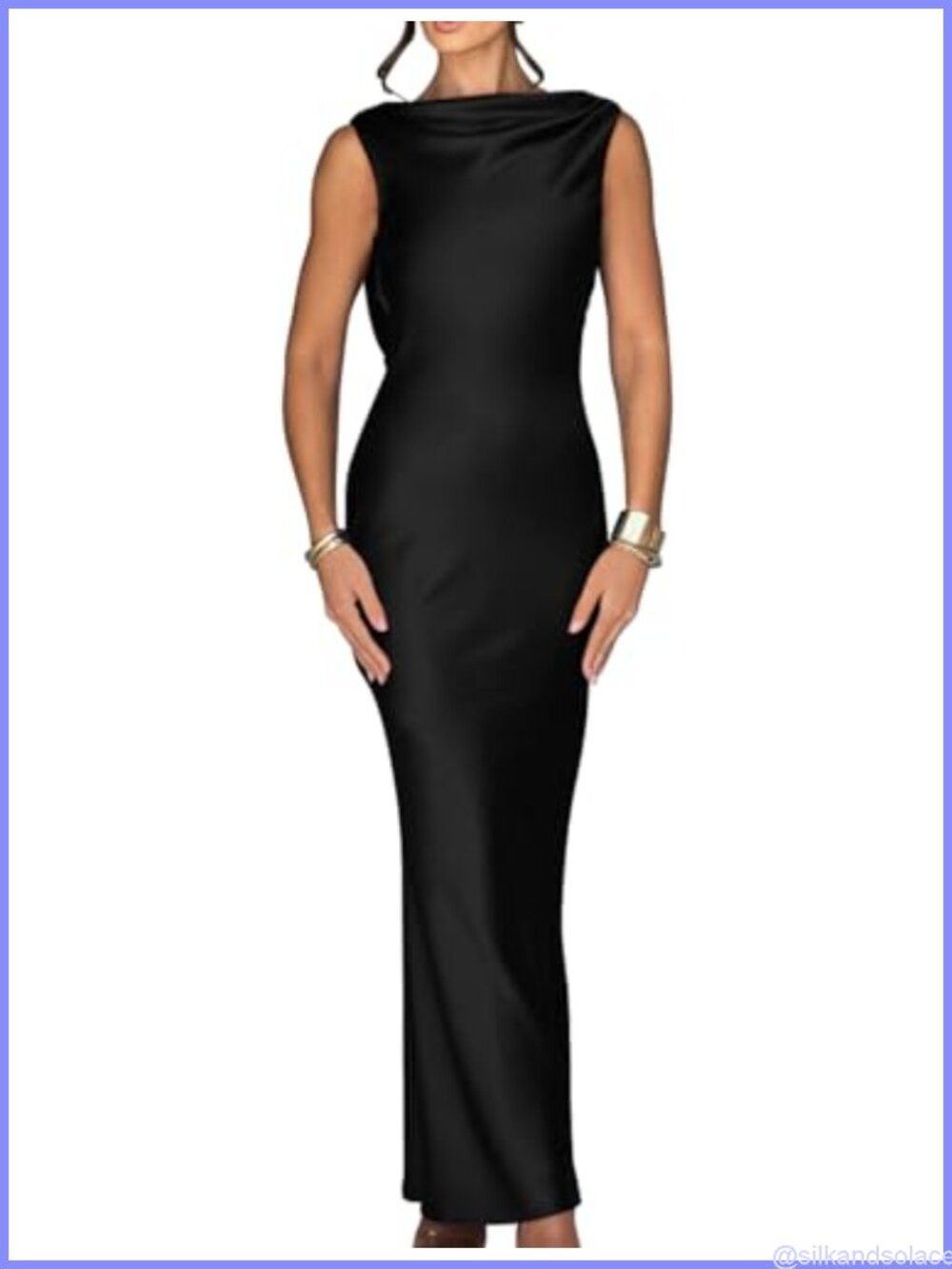 Elegant Sleeveless High Neck Tie Cocktail Wedding Party Maxi Dress